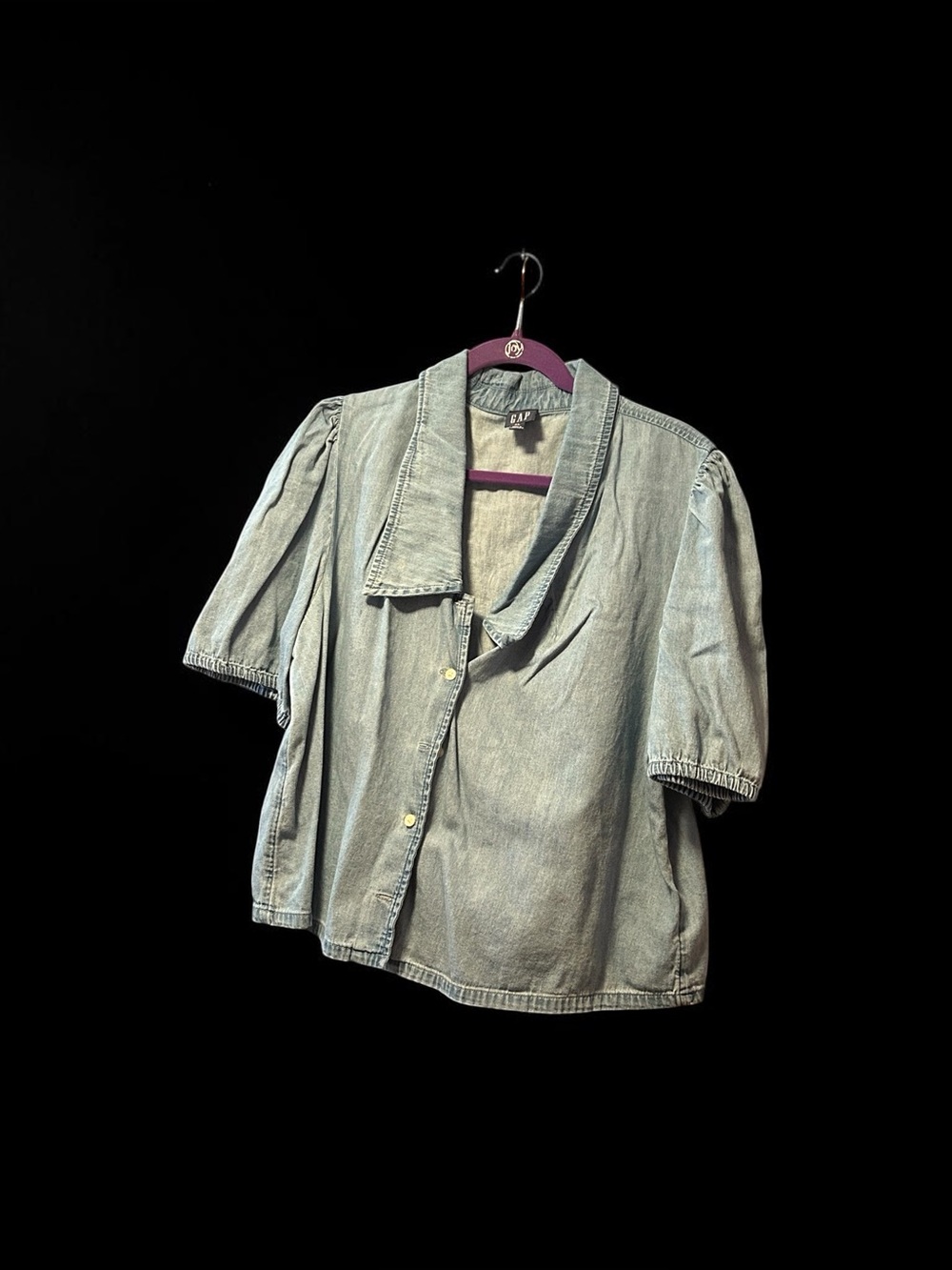 GAP Light Blue Denim Short-Sleeve Button Shirt